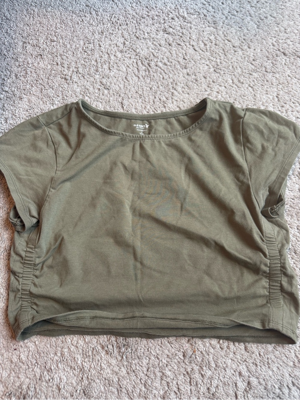 Old Navy Active Olive Green Cropped Tee size large